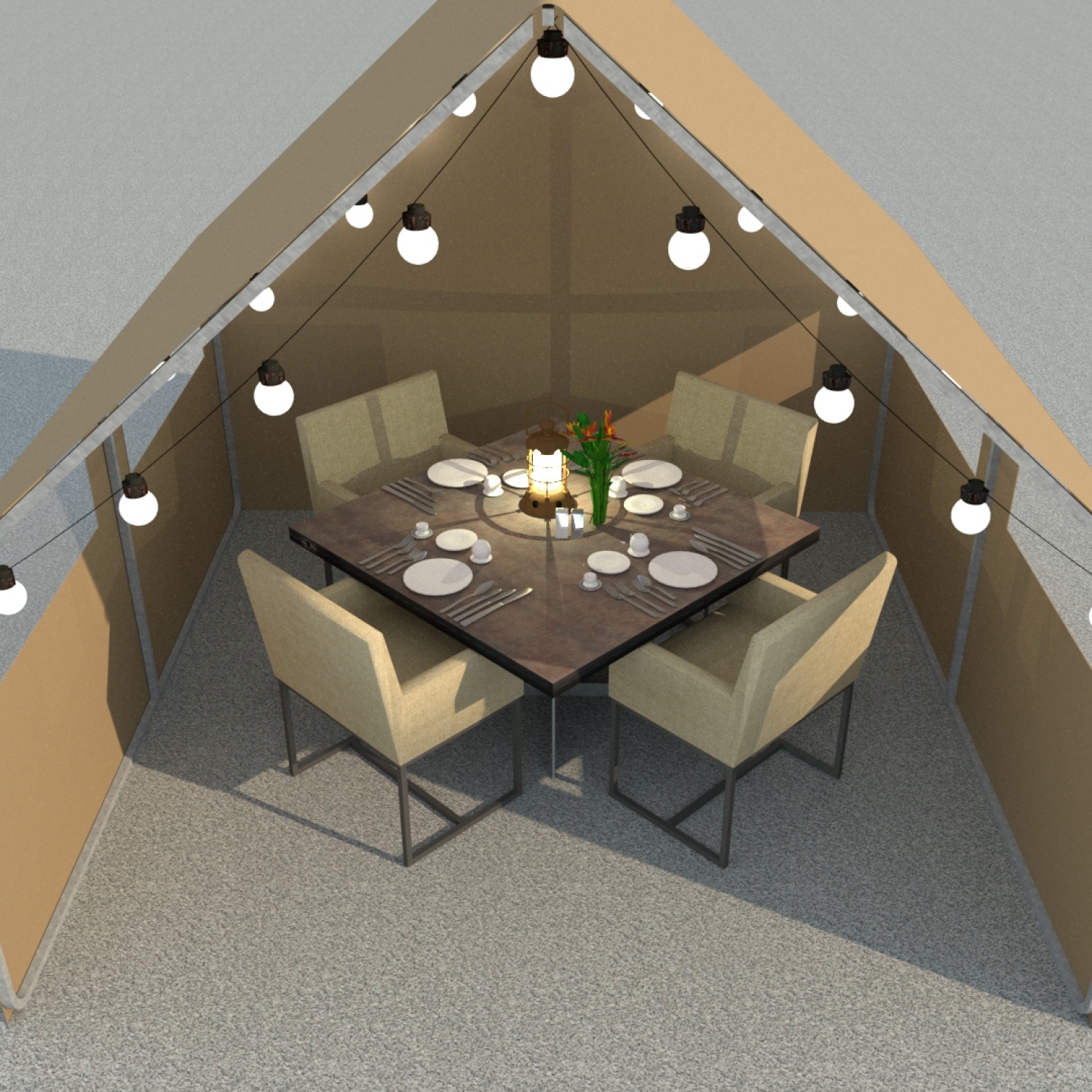 Wall Tent for dining