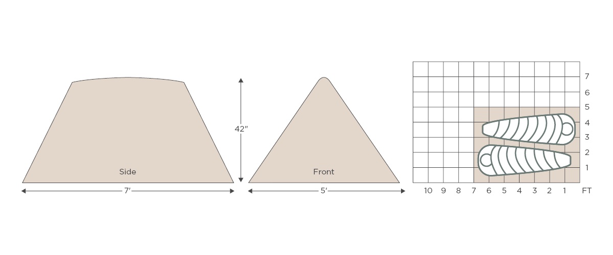 free spirit tent dimensions illustration