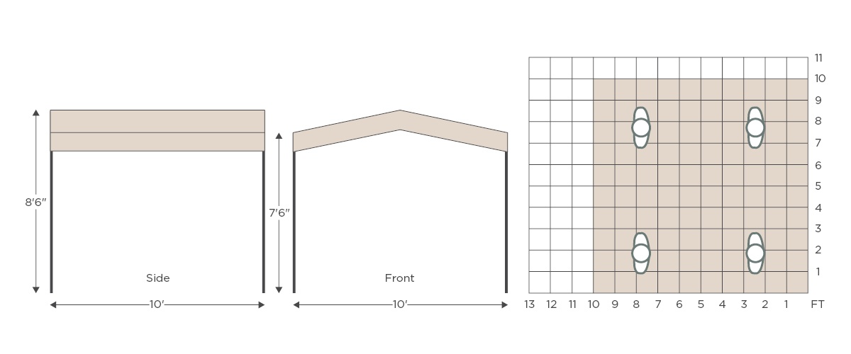 1010 Parthenon Canopy Dimensions
