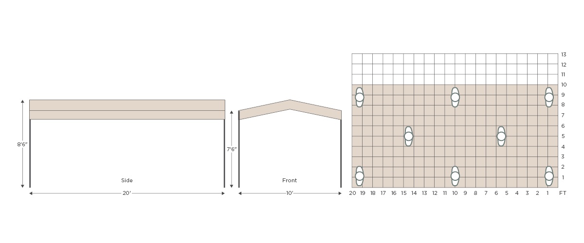 1020 Parthenon Canopy Dimensions